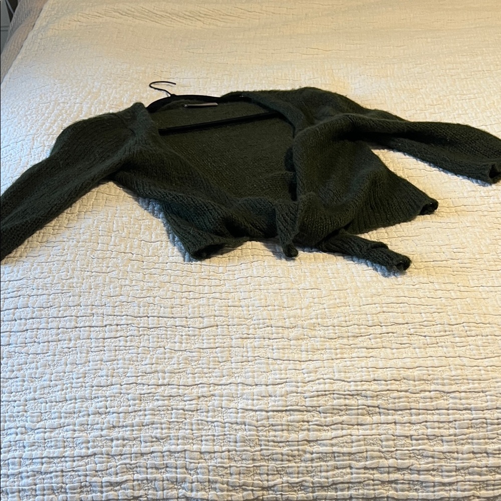 Wooden Ships Forest Green Women's Cardigan ballet cropped sweater